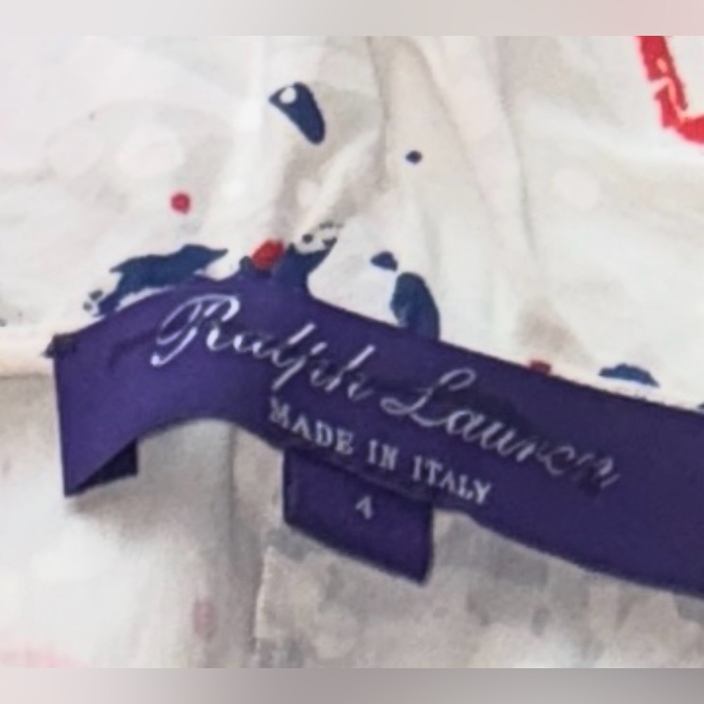 Ralph Lauren Blue Label White Splatter Long Sleeve Dress - Picture 5 of 6